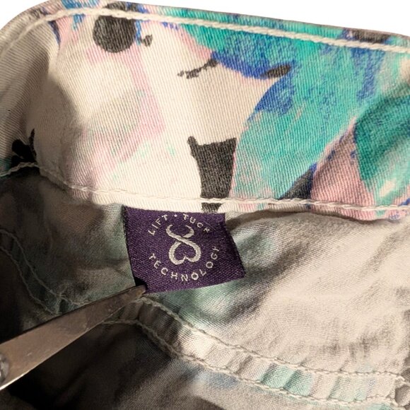 NYDJ Alisha Fitted Ankle White Jeans Floral Print Size 12 - Picture 5 of 6